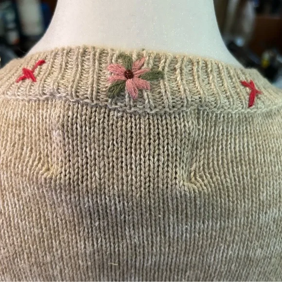 Embroidered Heart Pattern Cardigan - Picture 4 of 13